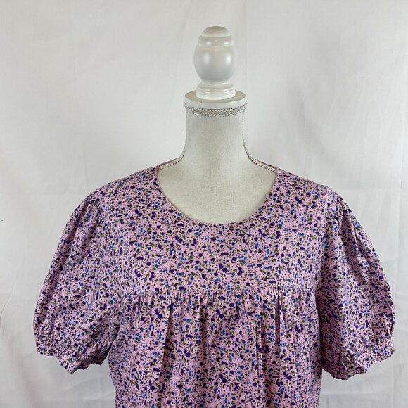 Pomander Place Dress XXL Pink Purple Blue Green Floral Baby-Doll Style - Picture 2 of 14